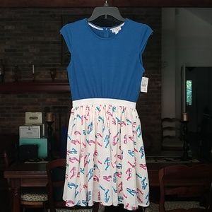 NWT Kling Blue w/Glasses Print Dress